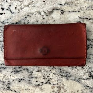 ABLE Debre wallet. Red. Well loved but still lots of life.